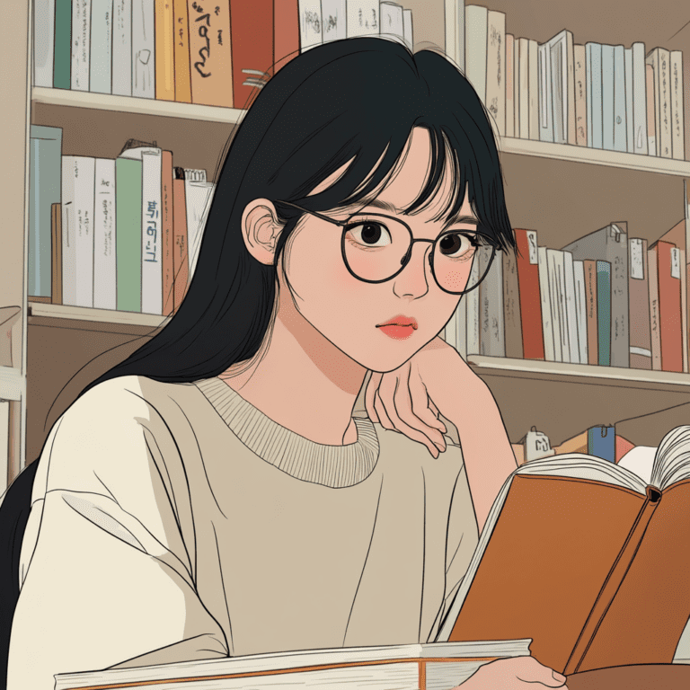 a korean office worker is working hard in the office.